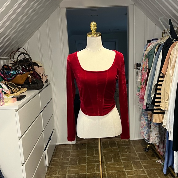 Elodie Velvet Top. NWOT - Picture 2 of 4